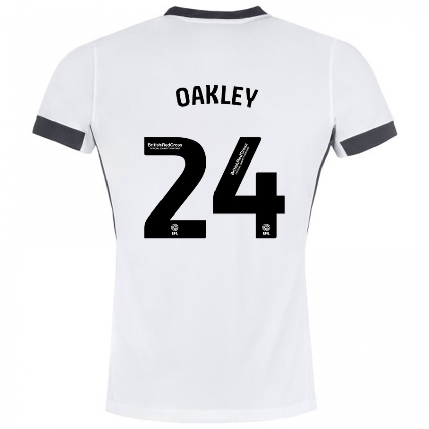 Bambino Maglia Marcel Oakley #24 Bianco Nero Kit Gara Away 2024/25 Maglietta