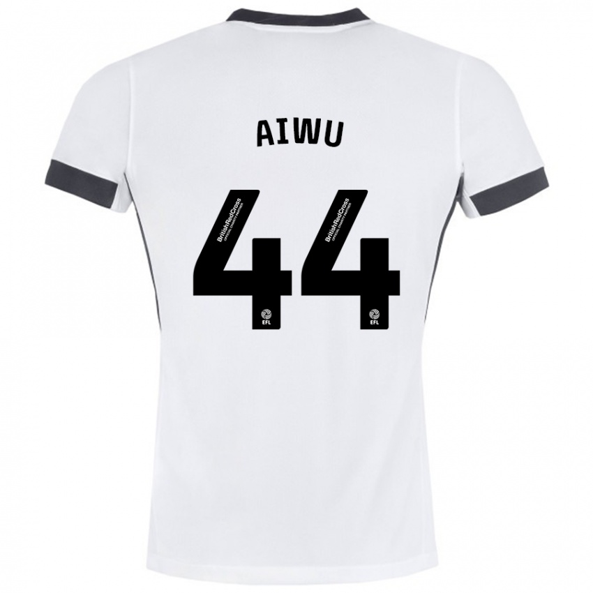 Bambino Maglia Emanuel Aiwu #44 Bianco Nero Kit Gara Away 2024/25 Maglietta