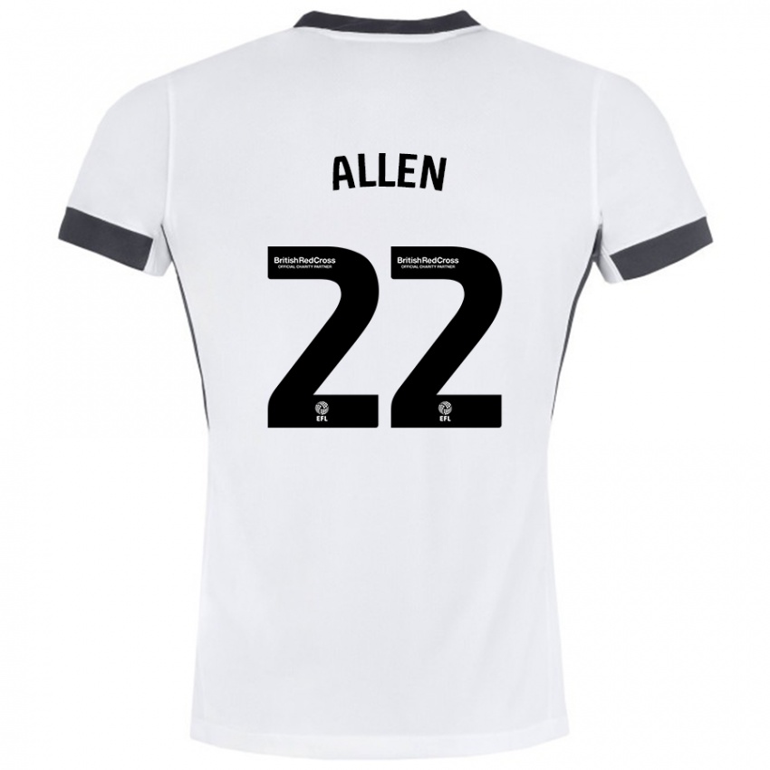 Bambino Maglia Remi Allen #22 Bianco Nero Kit Gara Away 2024/25 Maglietta