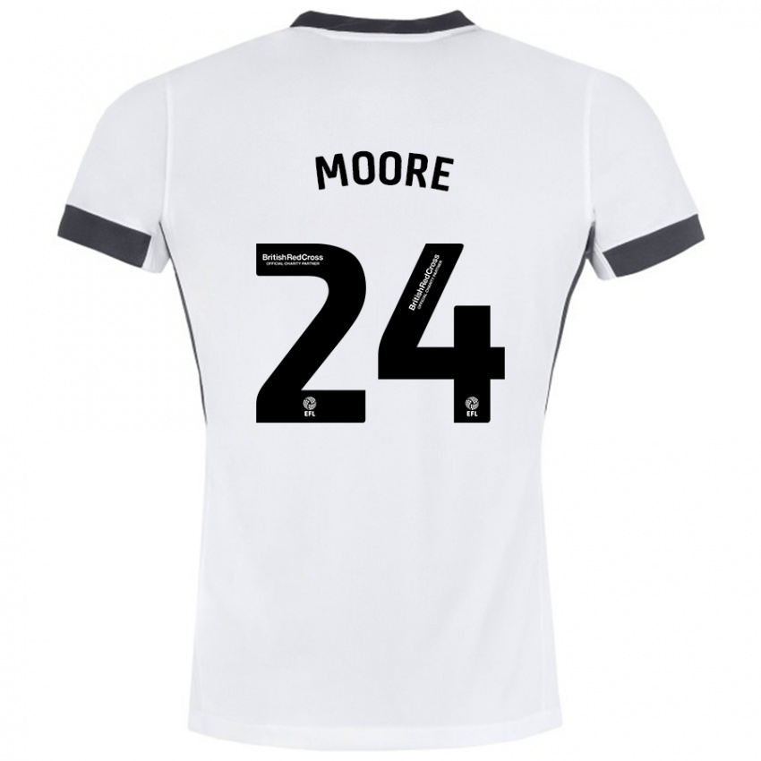 Bambino Maglia Jade Ellis Moore #24 Bianco Nero Kit Gara Away 2024/25 Maglietta