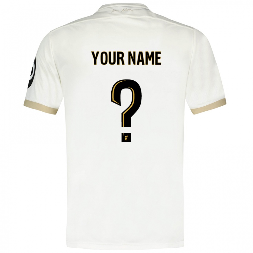 Bambino Maglia Il Tuo Nome #0 Bianco Oro Kit Gara Away 2024/25 Maglietta