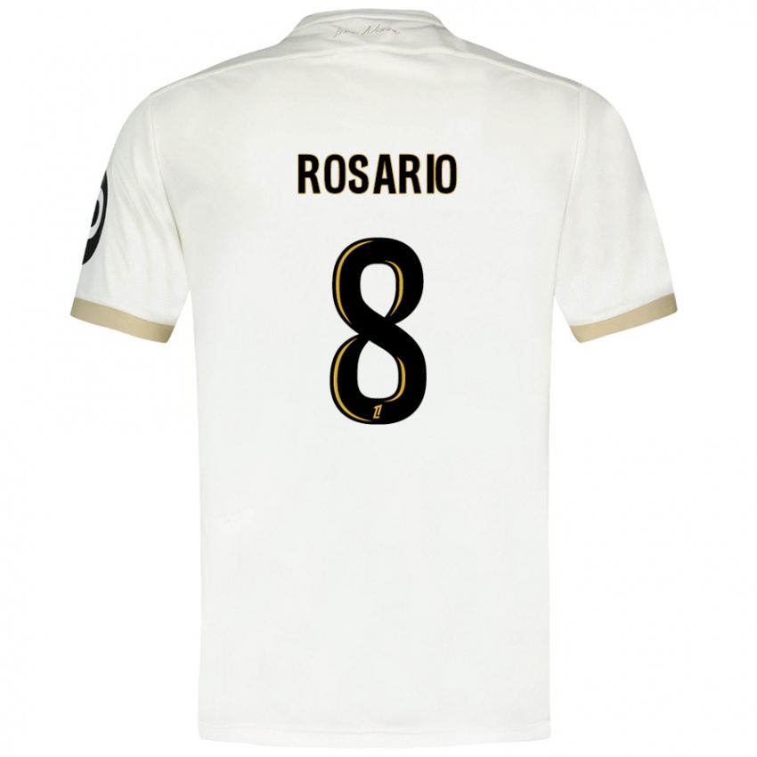 Bambino Maglia Pablo Rosario #8 Bianco Oro Kit Gara Away 2024/25 Maglietta