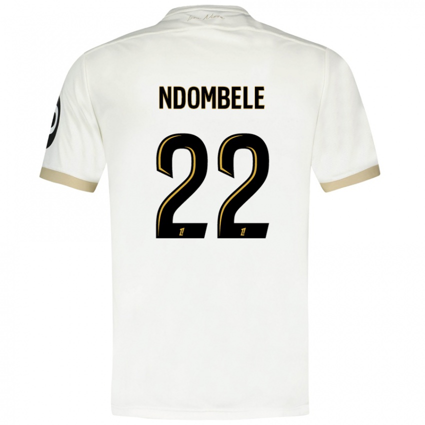 Bambino Maglia Tanguy Ndombele #22 Bianco Oro Kit Gara Away 2024/25 Maglietta