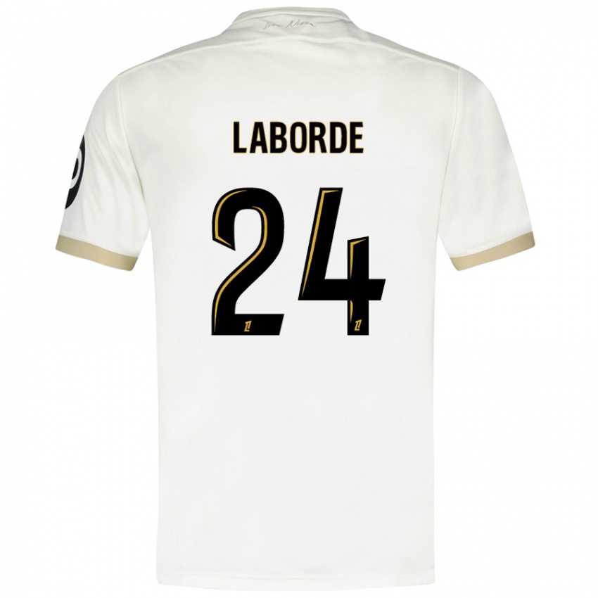 Bambino Maglia Gaëtan Laborde #24 Bianco Oro Kit Gara Away 2024/25 Maglietta