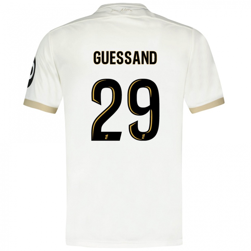 Bambino Maglia Evann Guessand #29 Bianco Oro Kit Gara Away 2024/25 Maglietta