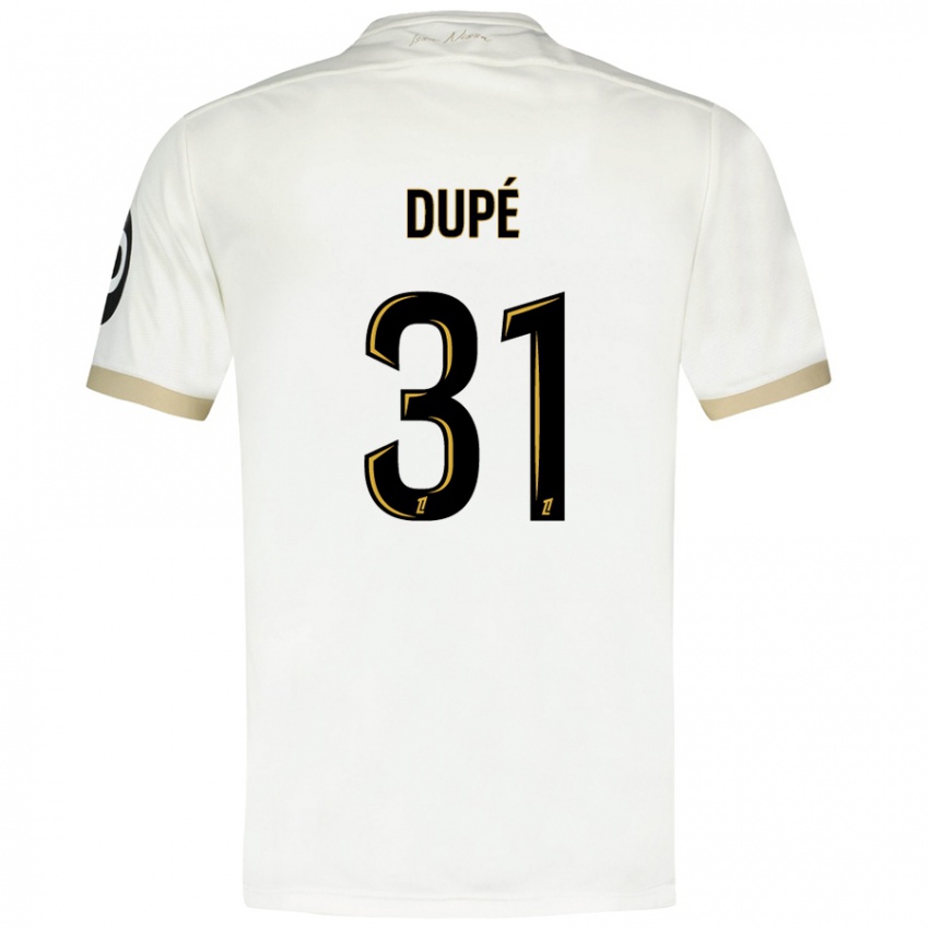 Bambino Maglia Maxime Dupé #31 Bianco Oro Kit Gara Away 2024/25 Maglietta