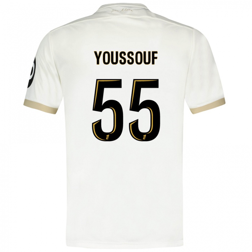 Bambino Maglia Youssouf Ndayishimiye #55 Bianco Oro Kit Gara Away 2024/25 Maglietta