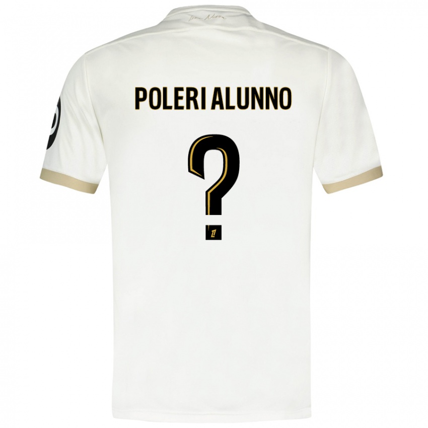 Bambino Maglia Mathis Poleri Alunno #0 Bianco Oro Kit Gara Away 2024/25 Maglietta