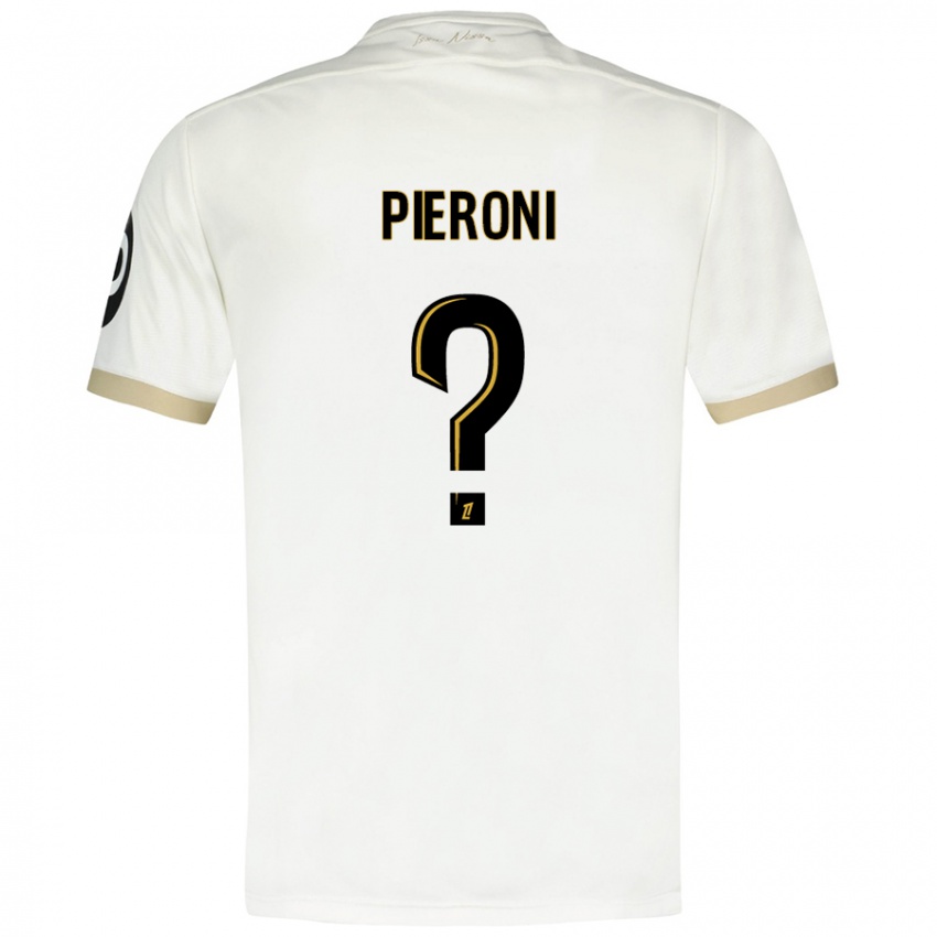 Bambino Maglia Dorian Pieroni #0 Bianco Oro Kit Gara Away 2024/25 Maglietta