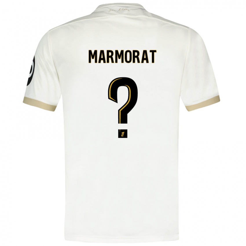 Bambino Maglia Mathéo Marmorat #0 Bianco Oro Kit Gara Away 2024/25 Maglietta