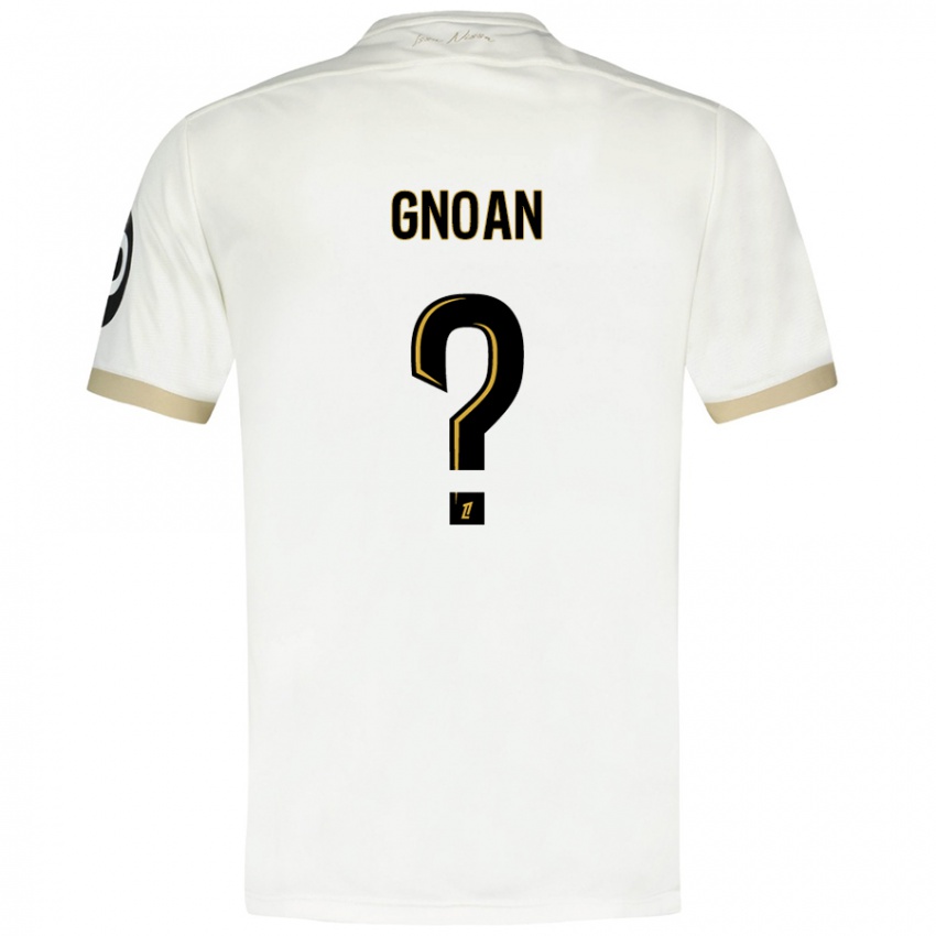 Bambino Maglia Ebroni Gnoan #0 Bianco Oro Kit Gara Away 2024/25 Maglietta