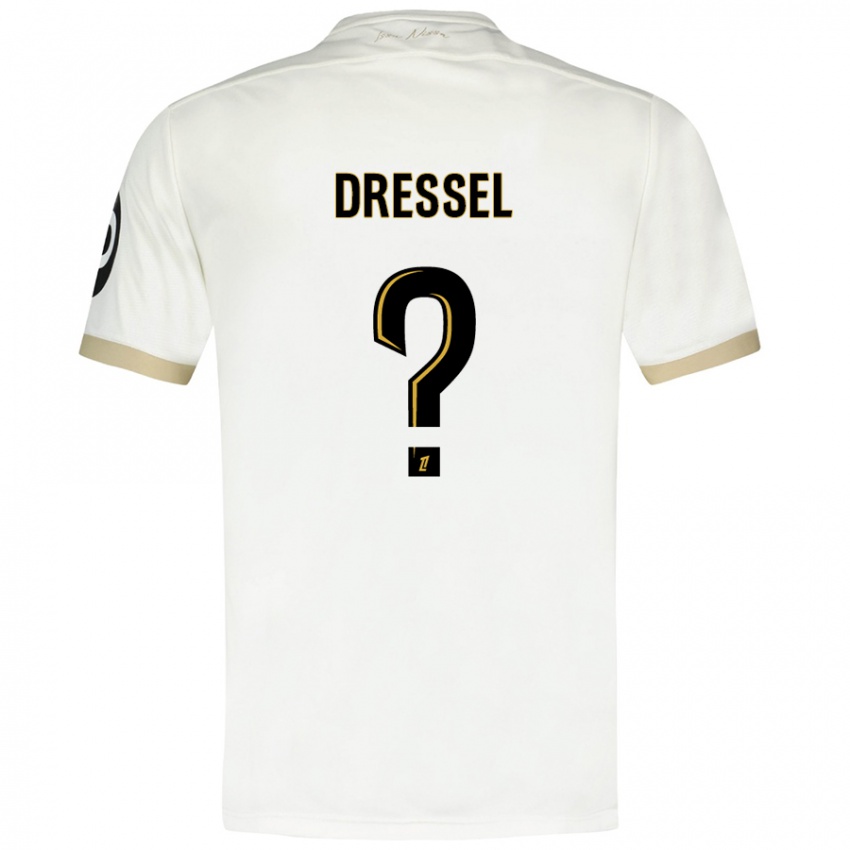 Bambino Maglia Charlie Dressel #0 Bianco Oro Kit Gara Away 2024/25 Maglietta