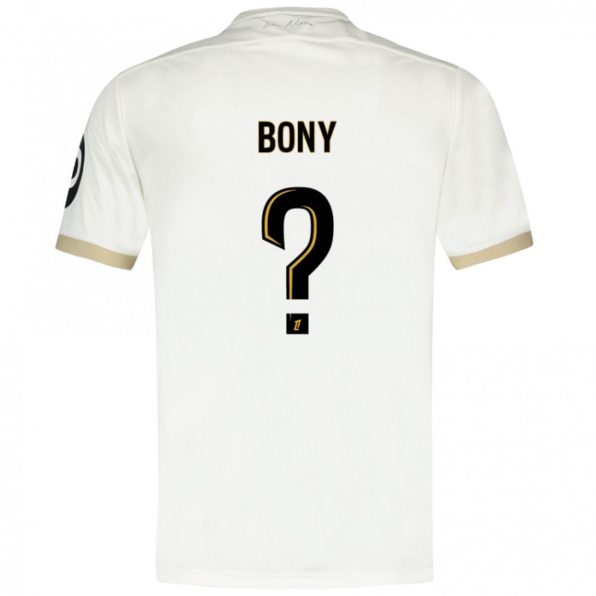 Bambino Maglia Geoffroy Bony #0 Bianco Oro Kit Gara Away 2024/25 Maglietta