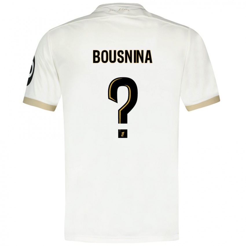 Bambino Maglia Farès Bousnina #0 Bianco Oro Kit Gara Away 2024/25 Maglietta