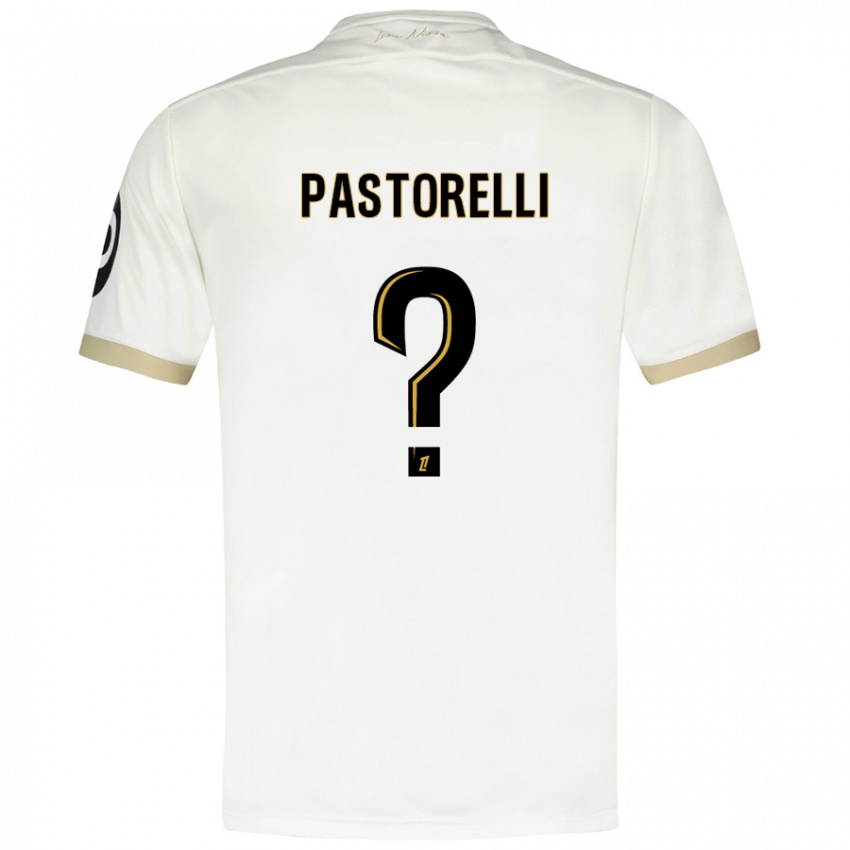 Bambino Maglia Julien Pastorelli #0 Bianco Oro Kit Gara Away 2024/25 Maglietta