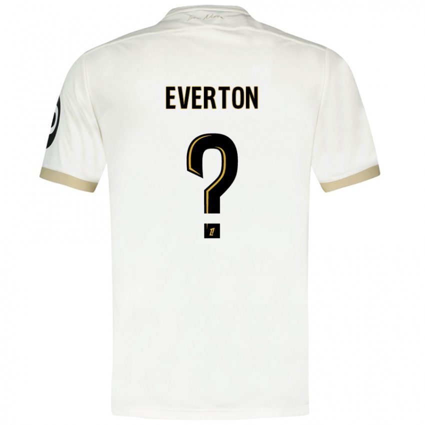 Bambino Maglia Everton #0 Bianco Oro Kit Gara Away 2024/25 Maglietta