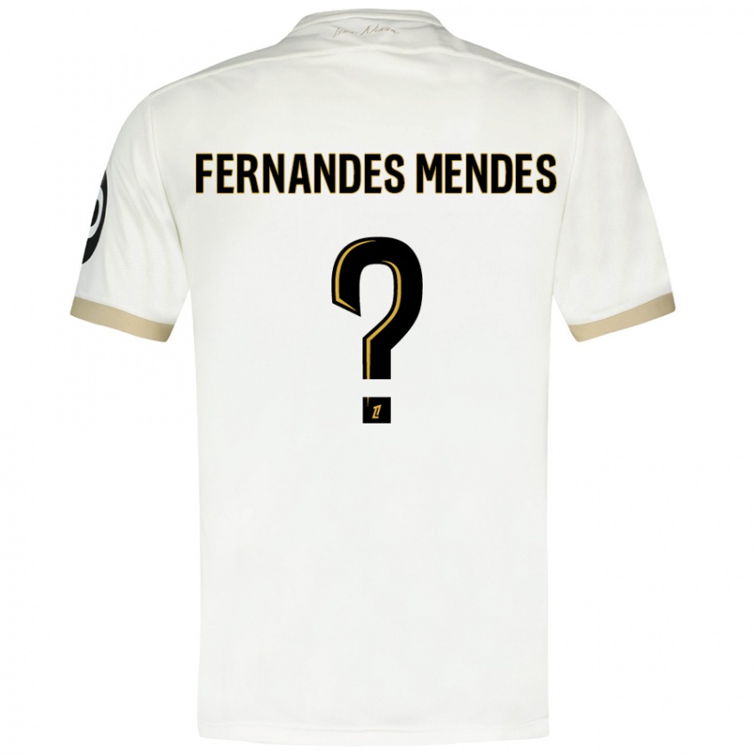 Bambino Maglia Mathis Fernandes Mendes #0 Bianco Oro Kit Gara Away 2024/25 Maglietta