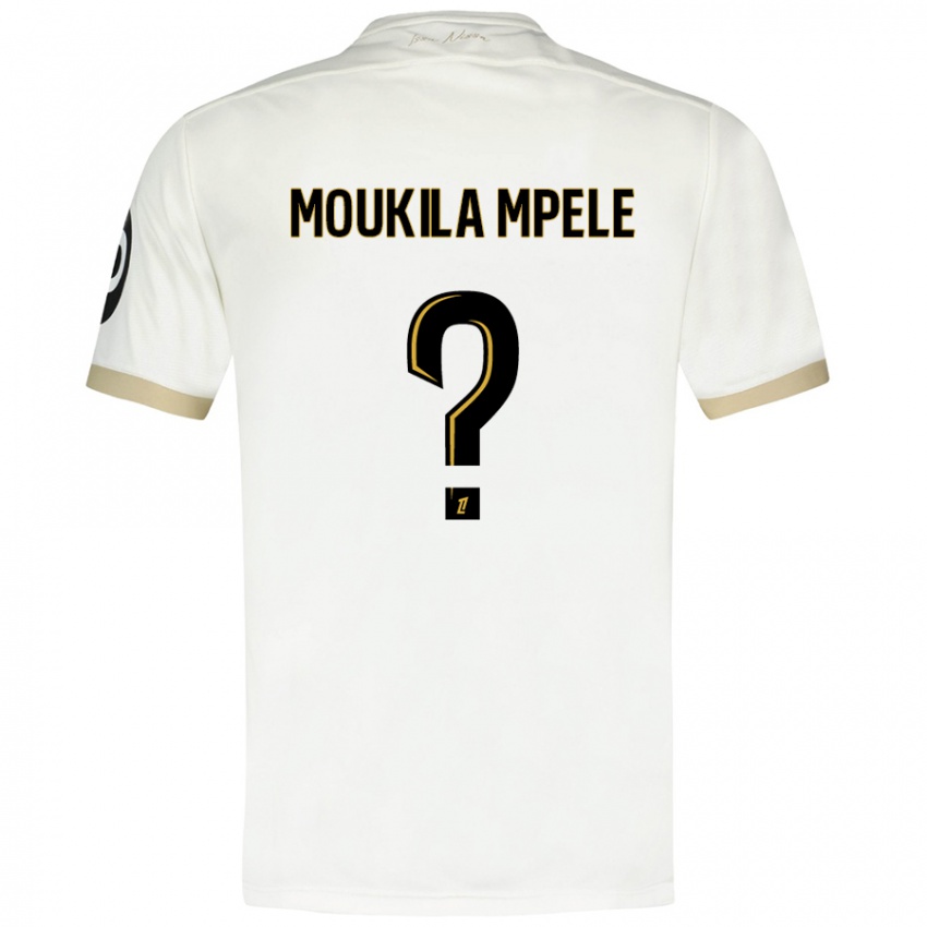 Bambino Maglia Beny Moukila Mpele #0 Bianco Oro Kit Gara Away 2024/25 Maglietta