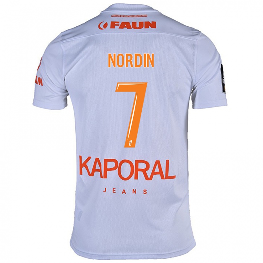 Bambino Maglia Arnaud Nordin #7 Bianco Kit Gara Away 2024/25 Maglietta