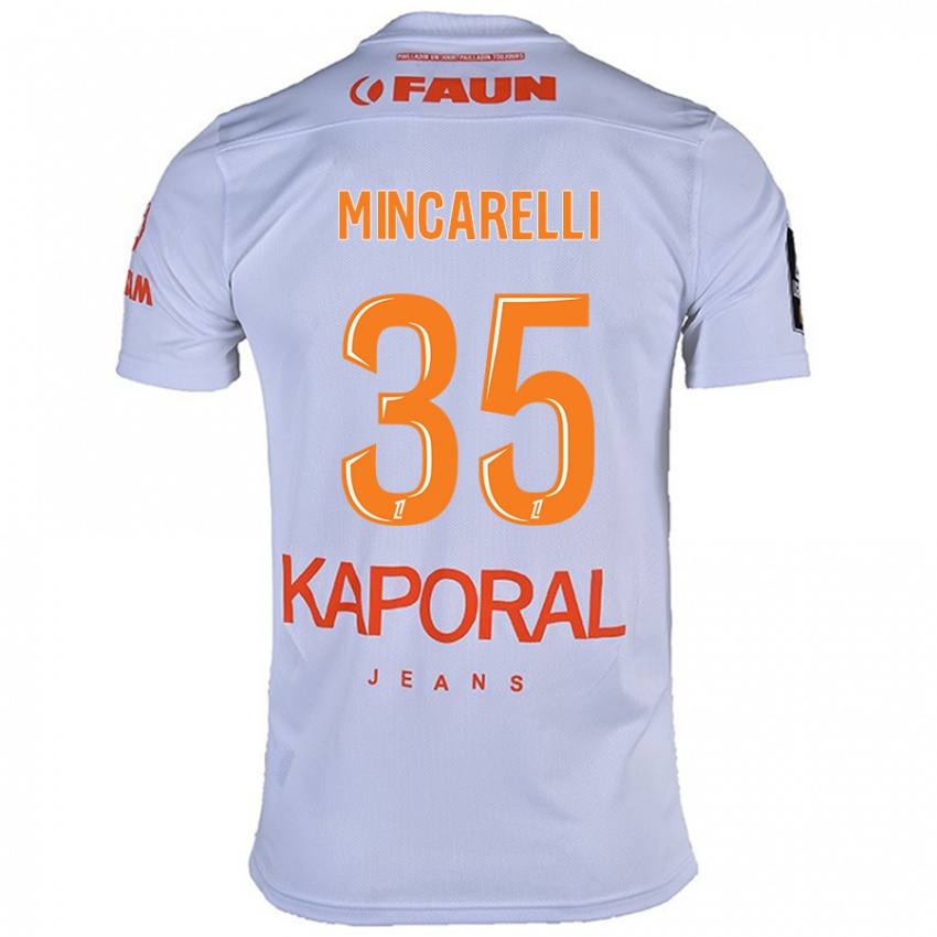 Bambino Maglia Lucas Mincarelli #35 Bianco Kit Gara Away 2024/25 Maglietta