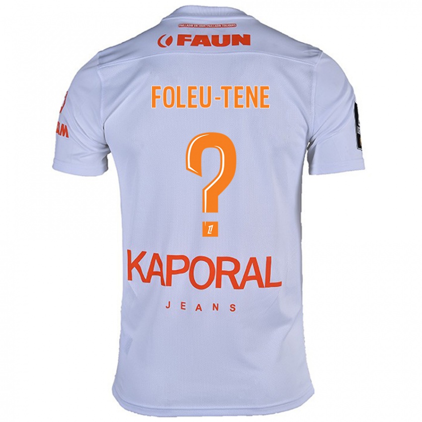 Bambino Maglia Kévin Foleu-Tene #0 Bianco Kit Gara Away 2024/25 Maglietta