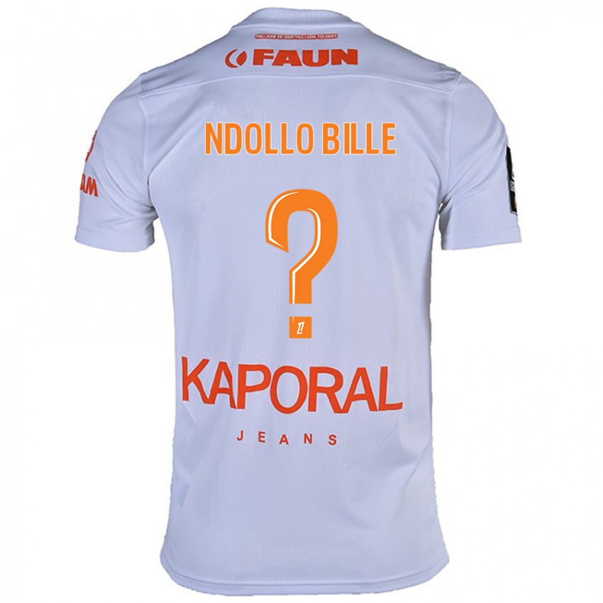 Bambino Maglia Wilfried Ndollo Bille #0 Bianco Kit Gara Away 2024/25 Maglietta