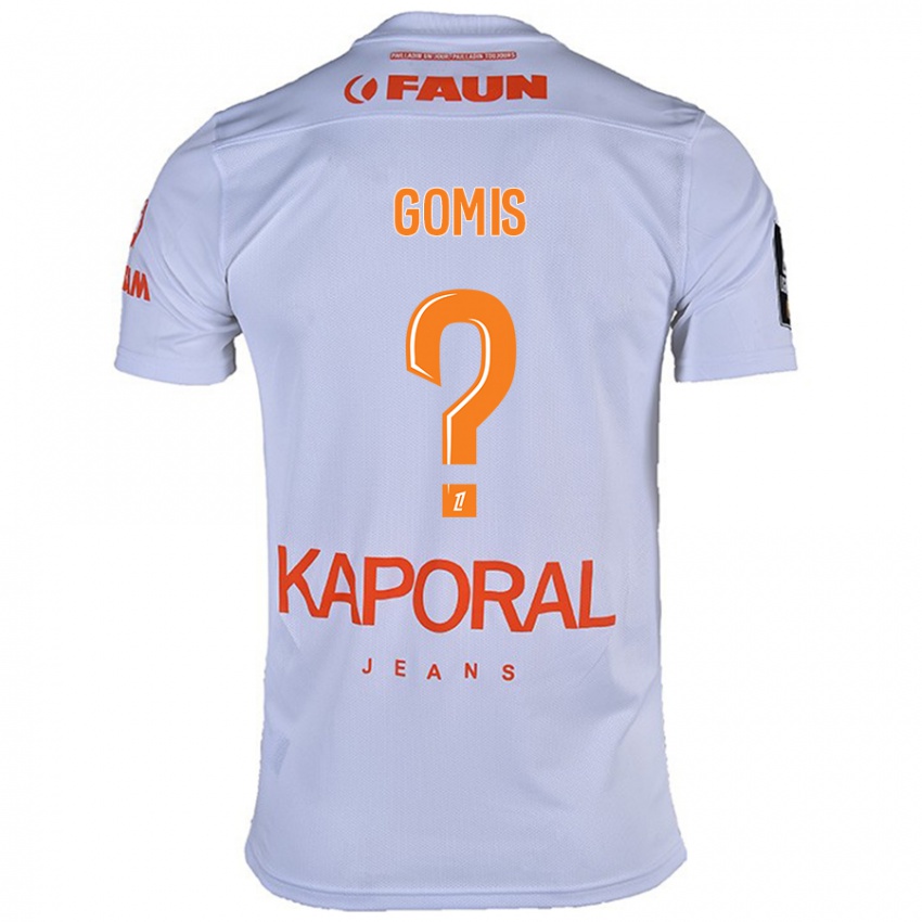 Bambino Maglia Kabissan Gomis #0 Bianco Kit Gara Away 2024/25 Maglietta