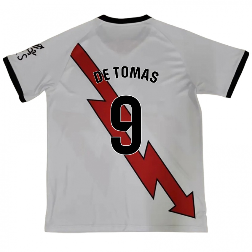 Bambino Maglia Raúl De Tomás #9 Rosso Kit Gara Away 2024/25 Maglietta