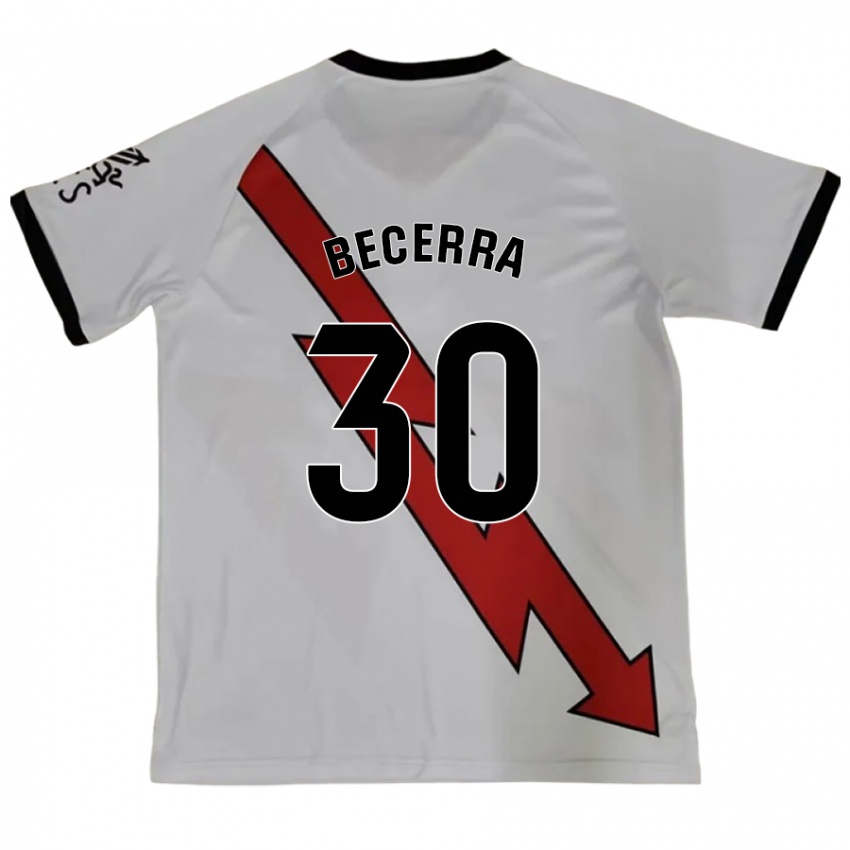 Bambino Maglia Samuel Becerra #30 Rosso Kit Gara Away 2024/25 Maglietta