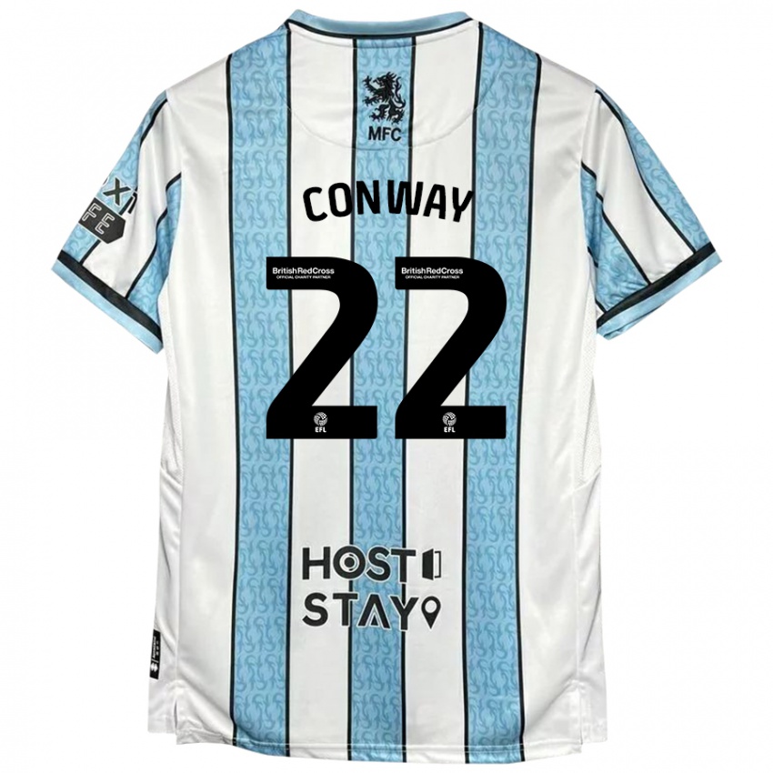 Bambino Maglia Tommy Conway #22 Bianco Blu Kit Gara Away 2024/25 Maglietta