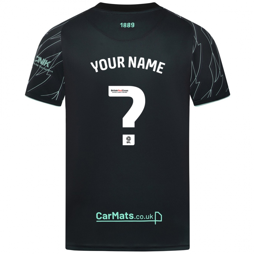 Bambino Maglia Il Tuo Nome #0 Nero Verde Kit Gara Away 2024/25 Maglietta