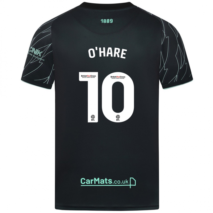 Bambino Maglia Callum O'hare #10 Nero Verde Kit Gara Away 2024/25 Maglietta