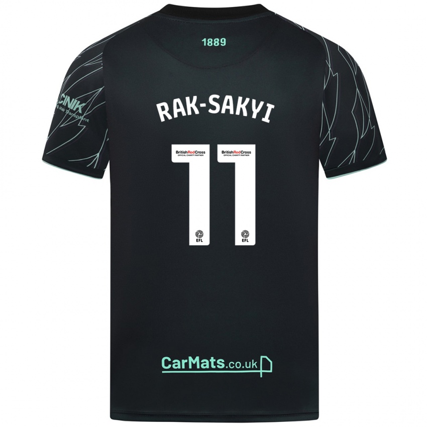 Bambino Maglia Jesurun Rak-Sakyi #11 Nero Verde Kit Gara Away 2024/25 Maglietta