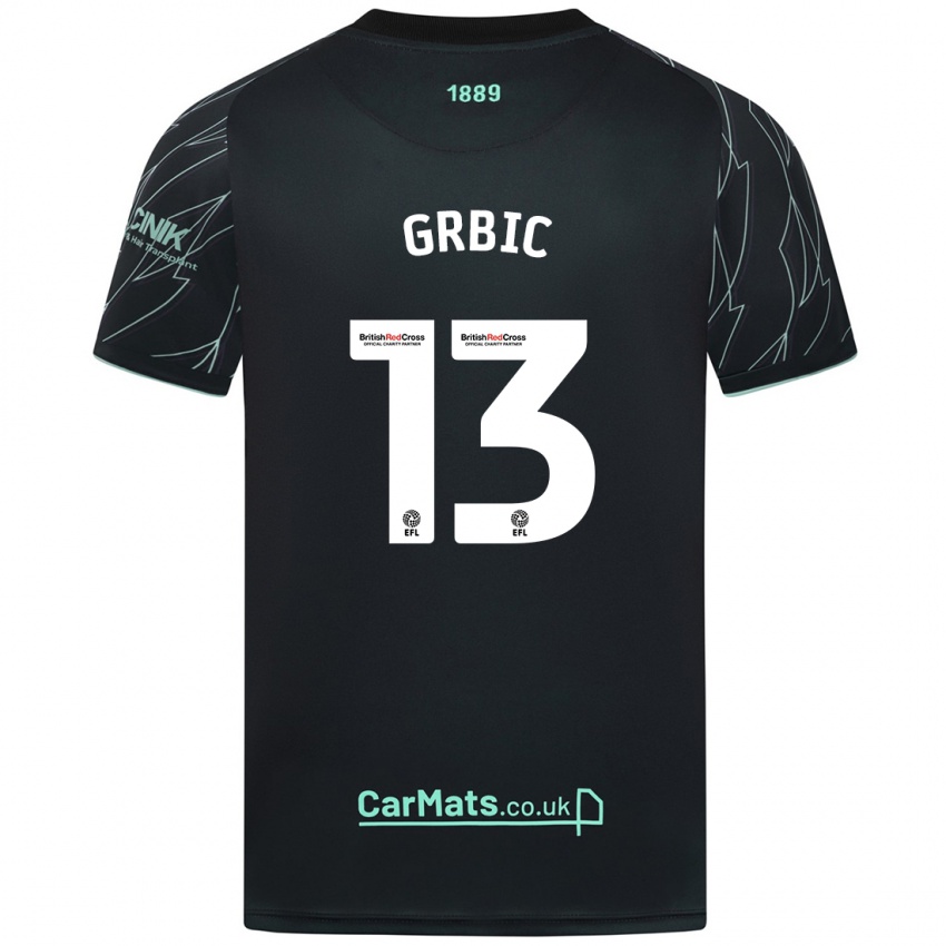 Bambino Maglia Ivo Grbic #13 Nero Verde Kit Gara Away 2024/25 Maglietta