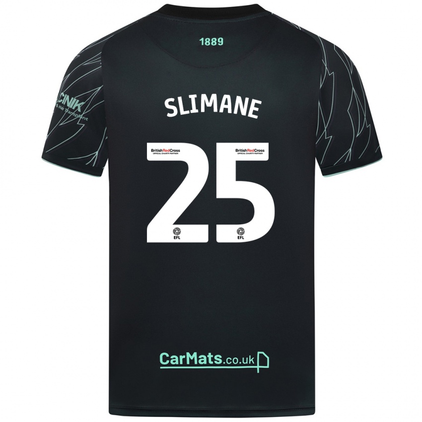 Bambino Maglia Anis Slimane #25 Nero Verde Kit Gara Away 2024/25 Maglietta