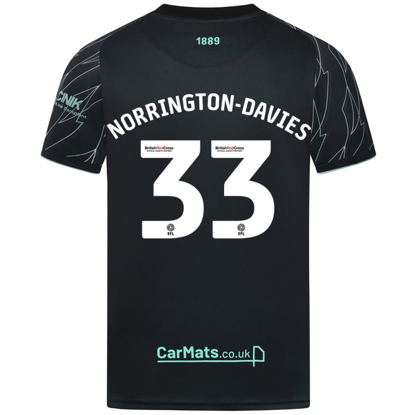 Bambino Maglia Rhys Norrington-Davies #33 Nero Verde Kit Gara Away 2024/25 Maglietta