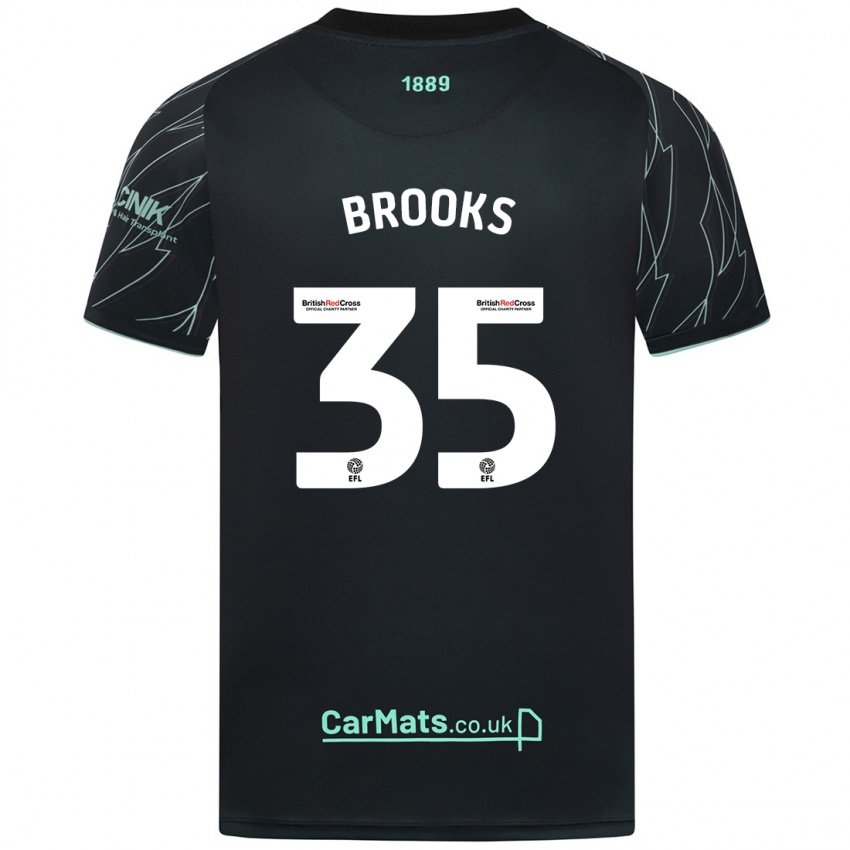 Bambino Maglia Andre Brooks #35 Nero Verde Kit Gara Away 2024/25 Maglietta