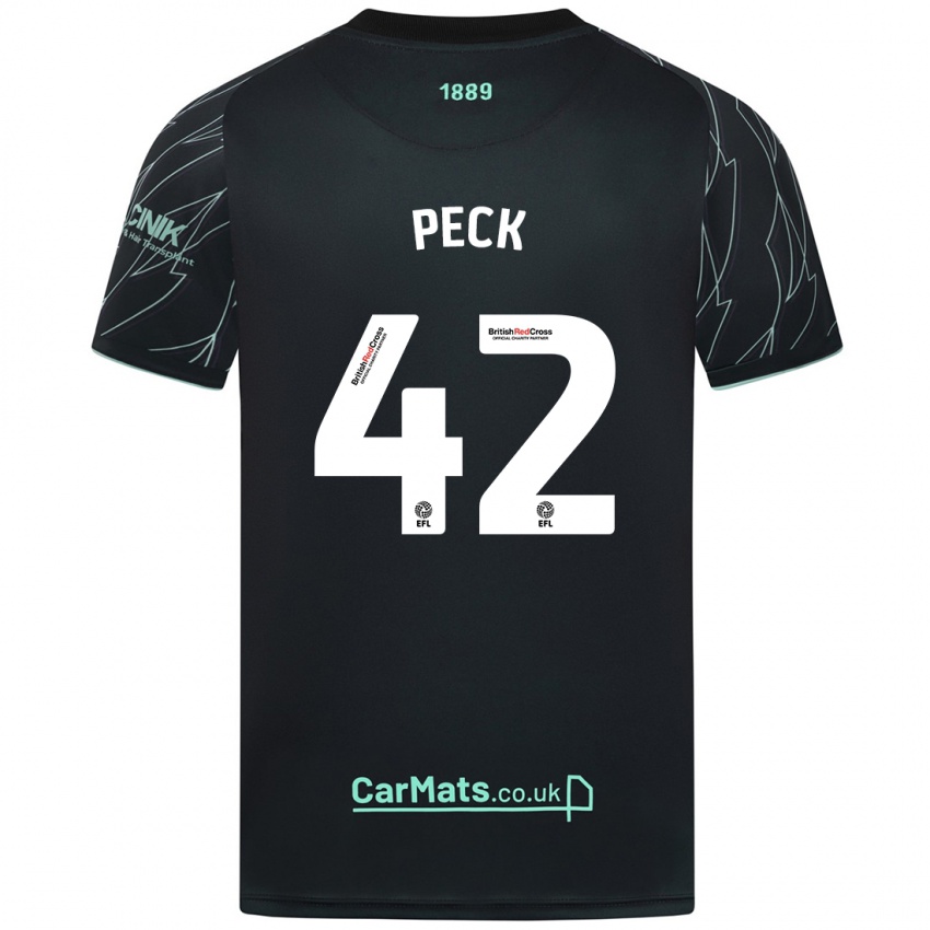 Bambino Maglia Sydie Peck #42 Nero Verde Kit Gara Away 2024/25 Maglietta