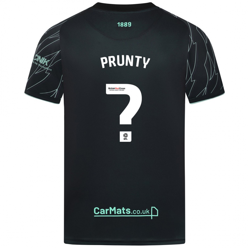 Bambino Maglia Jayden Prunty #0 Nero Verde Kit Gara Away 2024/25 Maglietta