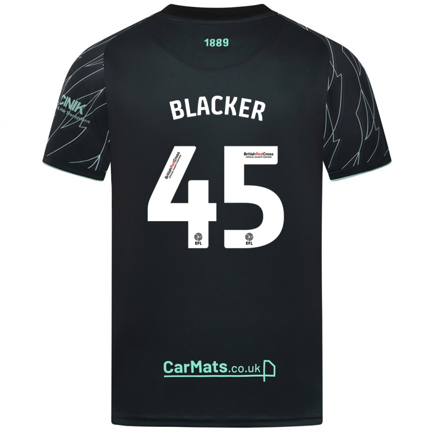 Bambino Maglia Billy Blacker #45 Nero Verde Kit Gara Away 2024/25 Maglietta