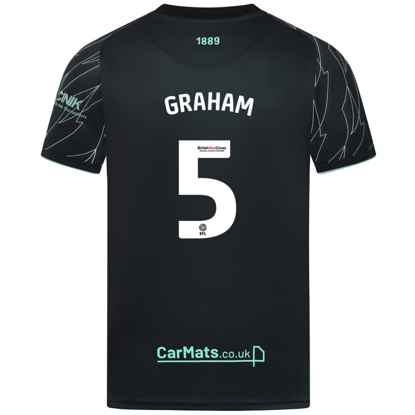 Bambino Maglia Molly Graham #5 Nero Verde Kit Gara Away 2024/25 Maglietta