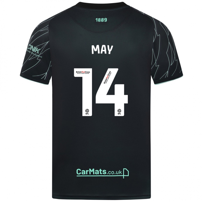 Bambino Maglia Ellie May #14 Nero Verde Kit Gara Away 2024/25 Maglietta