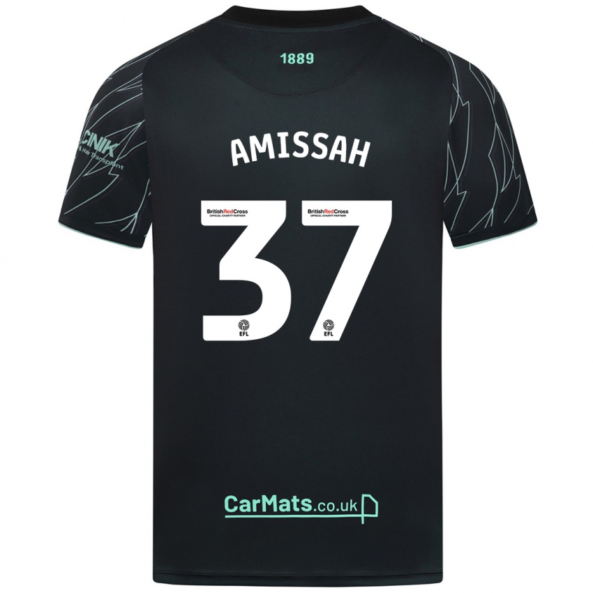 Bambino Maglia Jordan Amissah #37 Nero Verde Kit Gara Away 2024/25 Maglietta