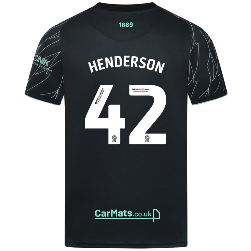 Bambino Maglia Peyton Henderson #42 Nero Verde Kit Gara Away 2024/25 Maglietta