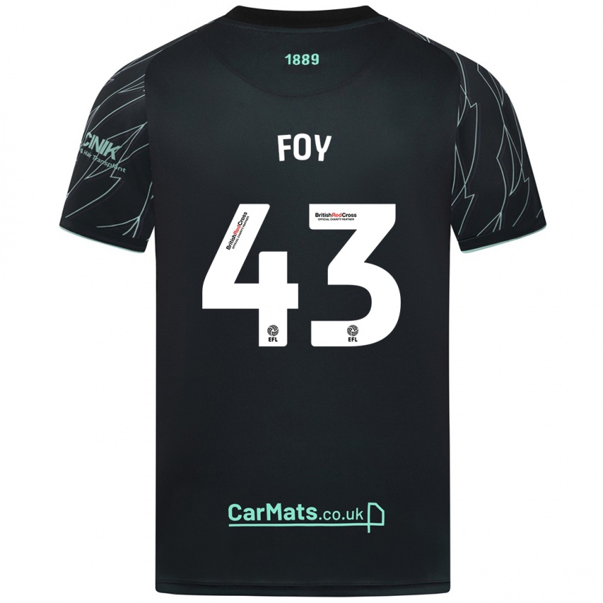 Bambino Maglia Gus Foy #43 Nero Verde Kit Gara Away 2024/25 Maglietta