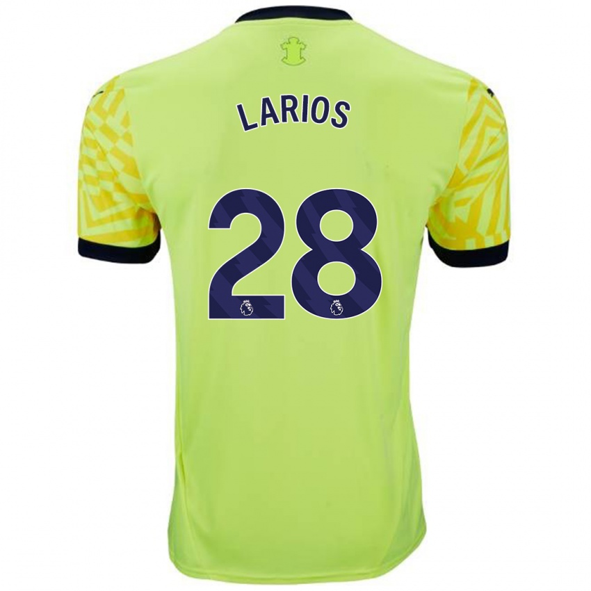 Bambino Maglia Juan Larios #28 Giallo Kit Gara Away 2024/25 Maglietta