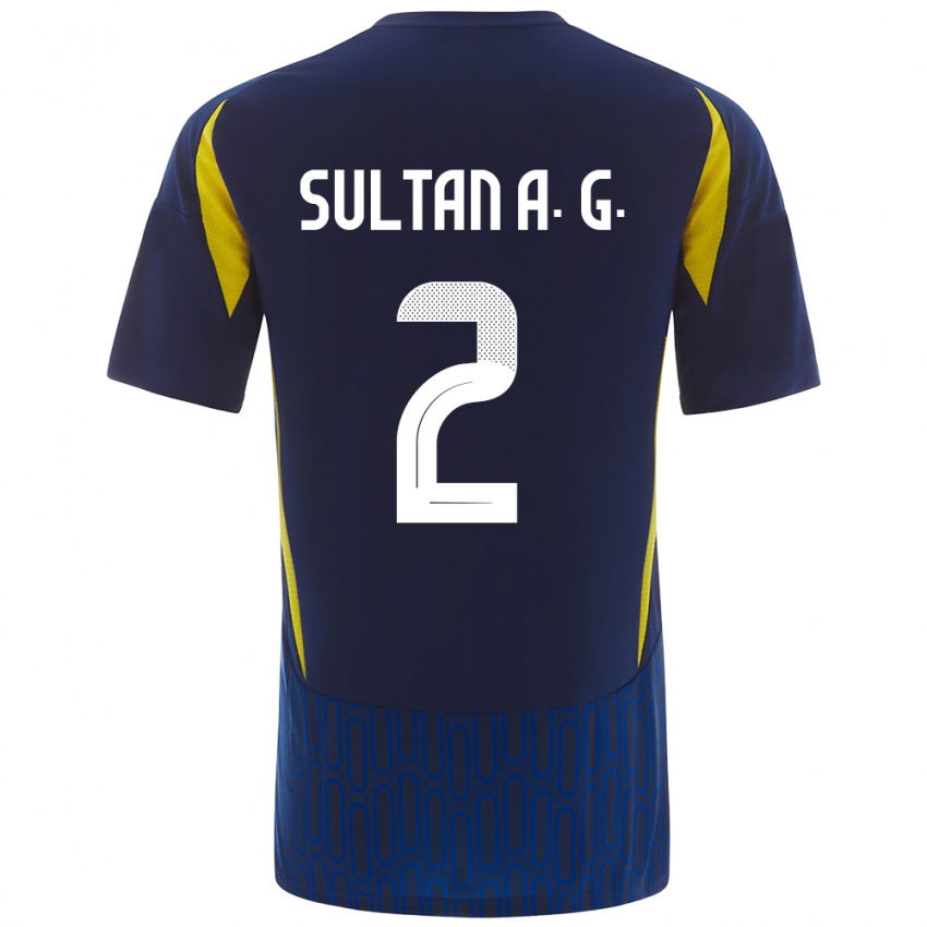 Bambino Maglia Sultan Al-Ghannam #2 Blu Giallo Kit Gara Away 2024/25 Maglietta