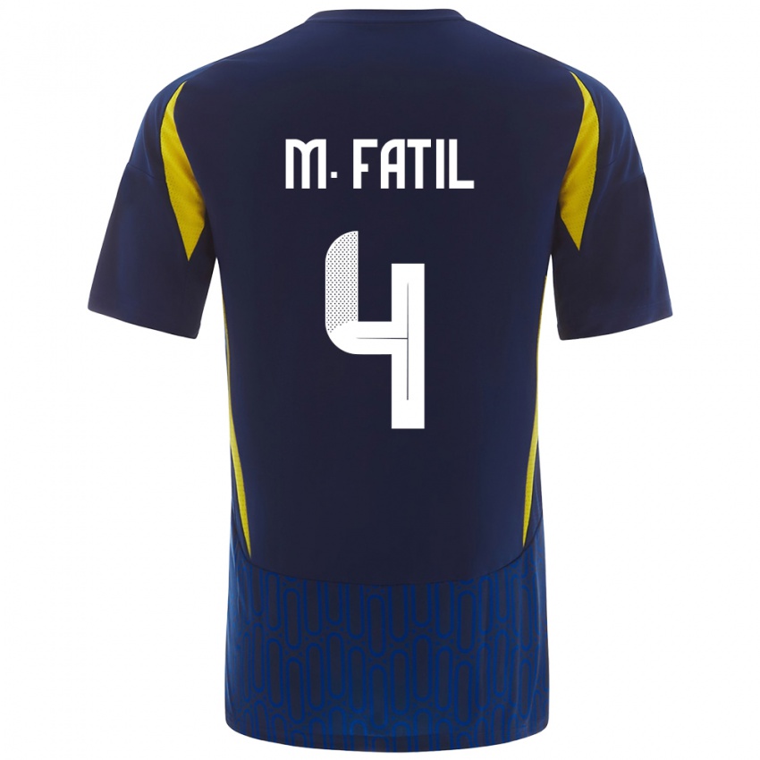 Bambino Maglia Mohammed Al-Fatil #4 Blu Giallo Kit Gara Away 2024/25 Maglietta