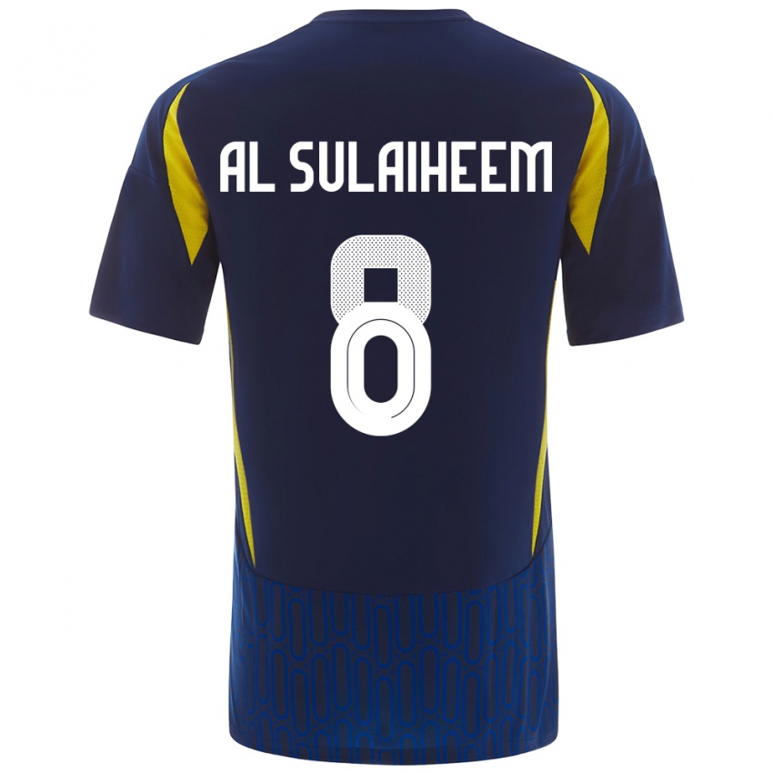 Bambino Maglia Abdulmajeed Al-Sulayhim #8 Blu Giallo Kit Gara Away 2024/25 Maglietta