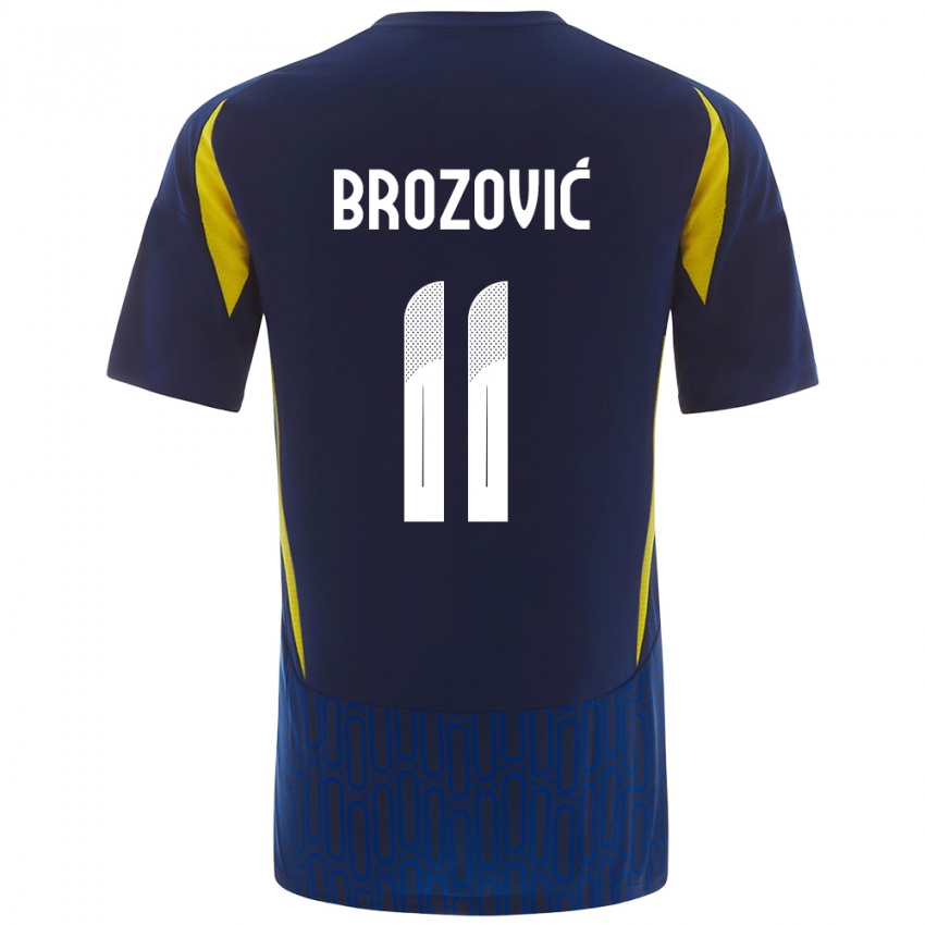 Bambino Maglia Marcelo Brozovic #11 Blu Giallo Kit Gara Away 2024/25 Maglietta